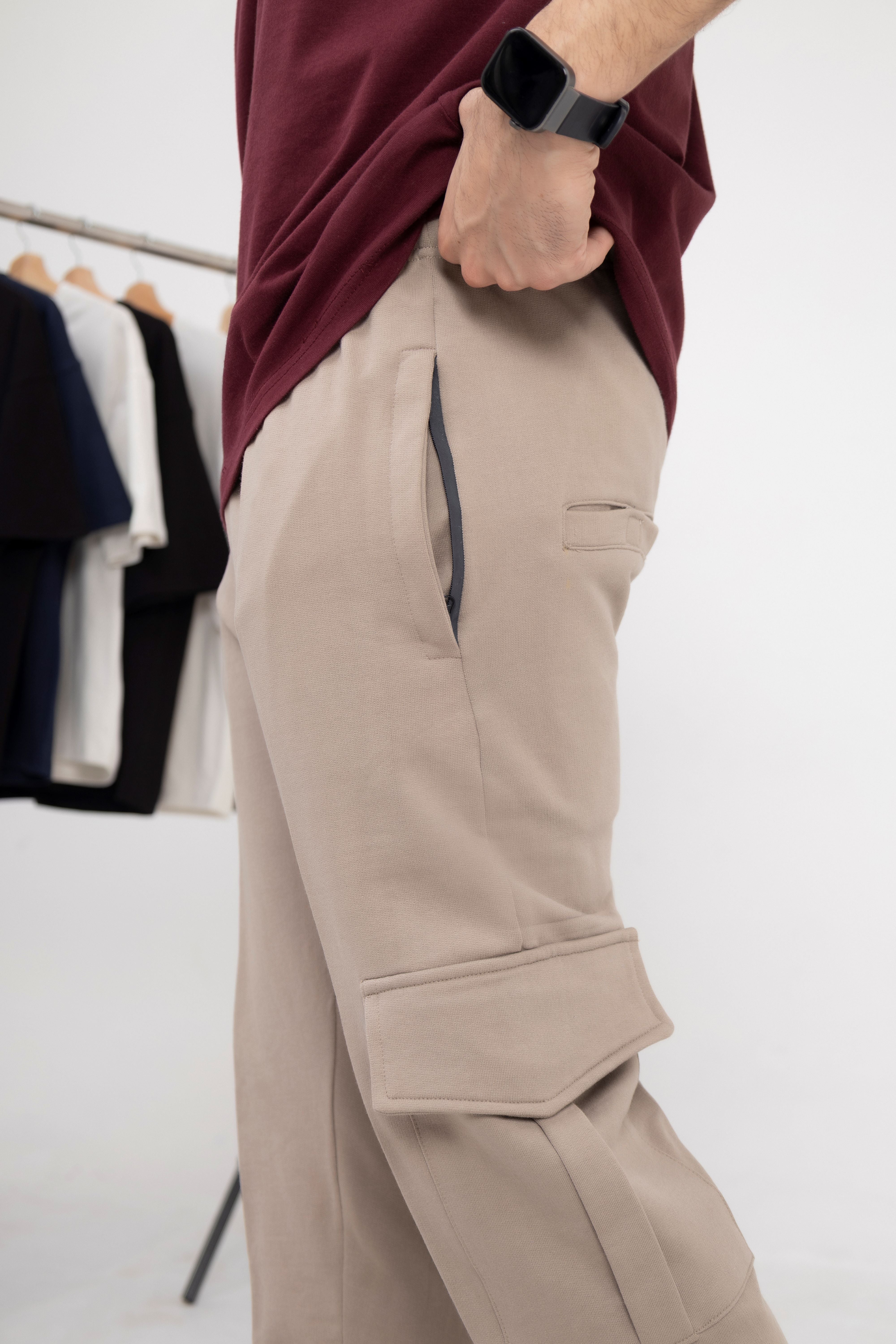 Beige Cotton Terry Trouser