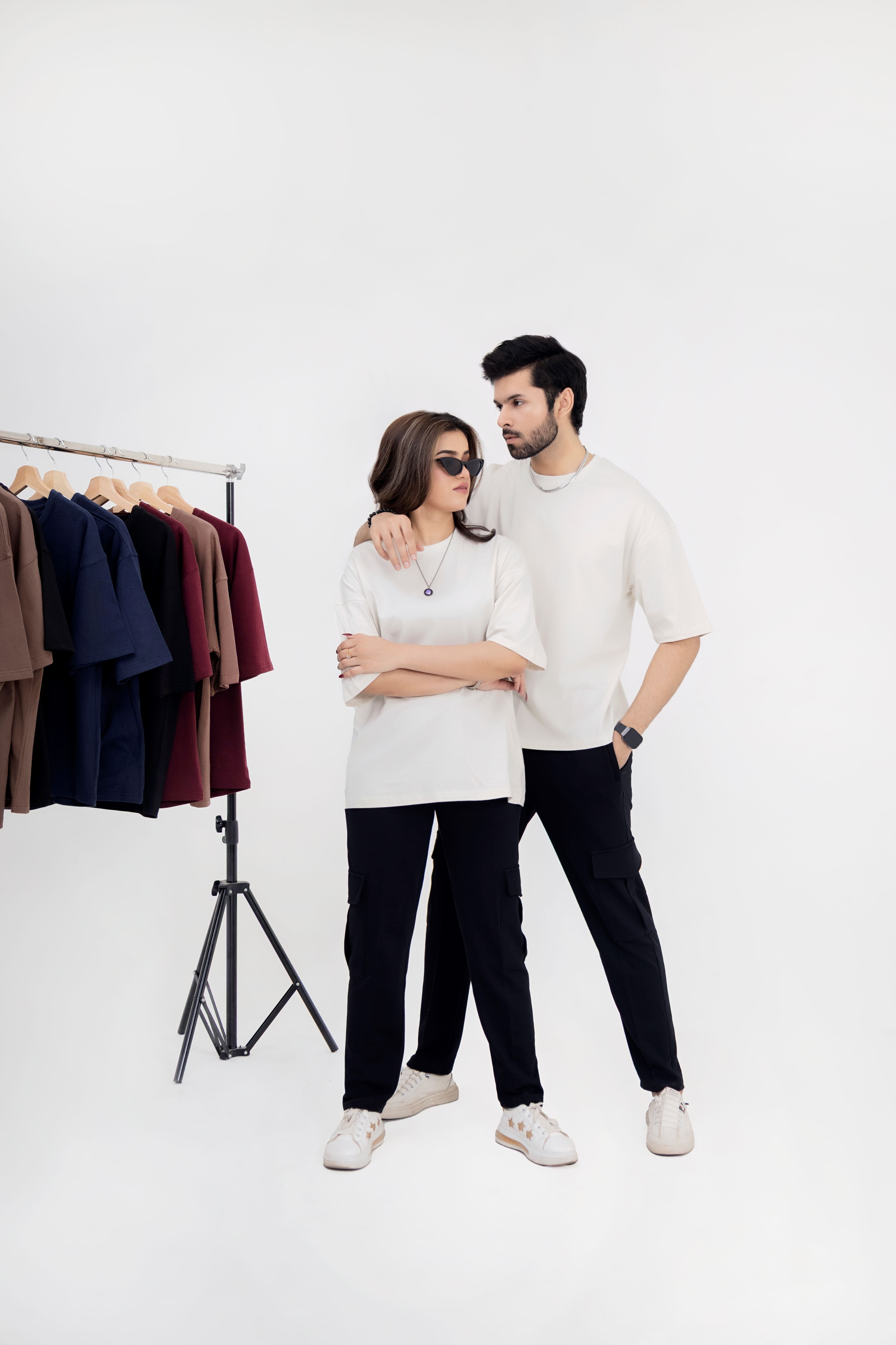 Black Cotton Terry Cargo Trouser