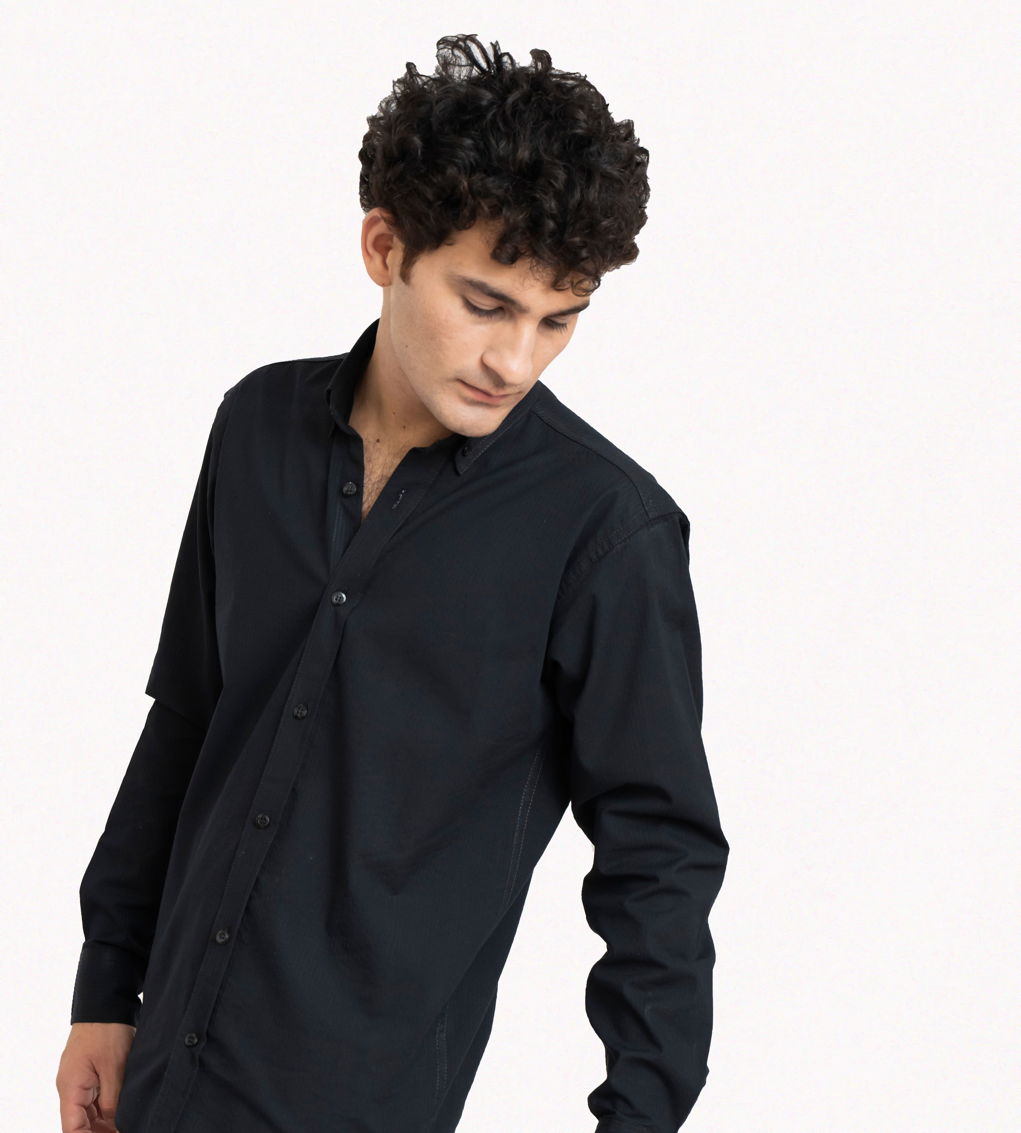Plain Black Button Down