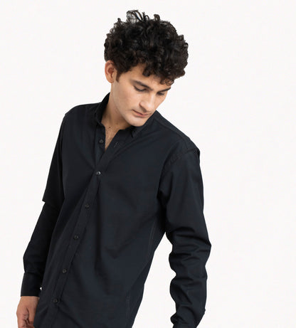 Plain Black Button Down