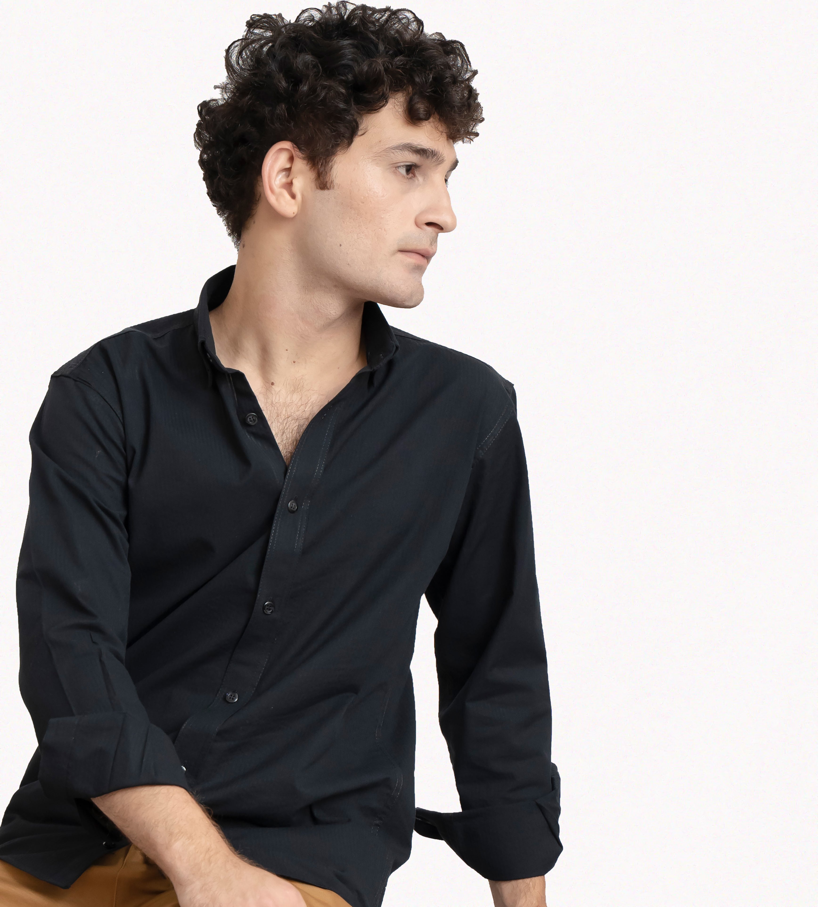 Plain Black Button Down