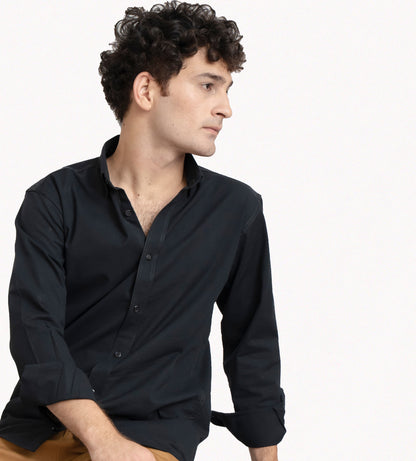 Plain Black Button Down