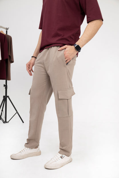 Beige Cotton Terry Trouser