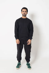 BLACK BASIC SWEATSHIRT