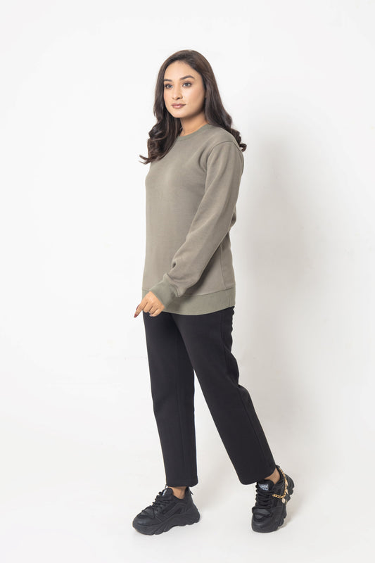 BASIC OLIVE SWEATSHIRT