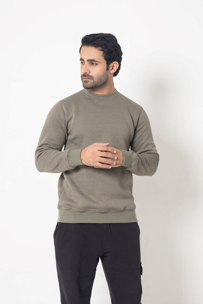 BASIC OLIVE SWEATSHIRT
