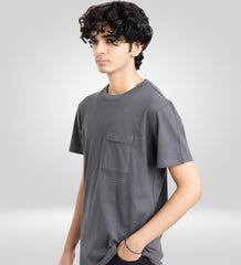 Charcoal Plain Crew Neck T-Shirt