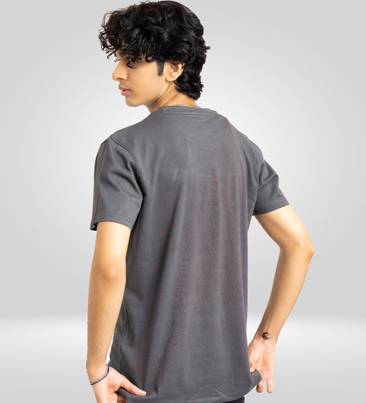 Charcoal Plain Crew Neck T-Shirt