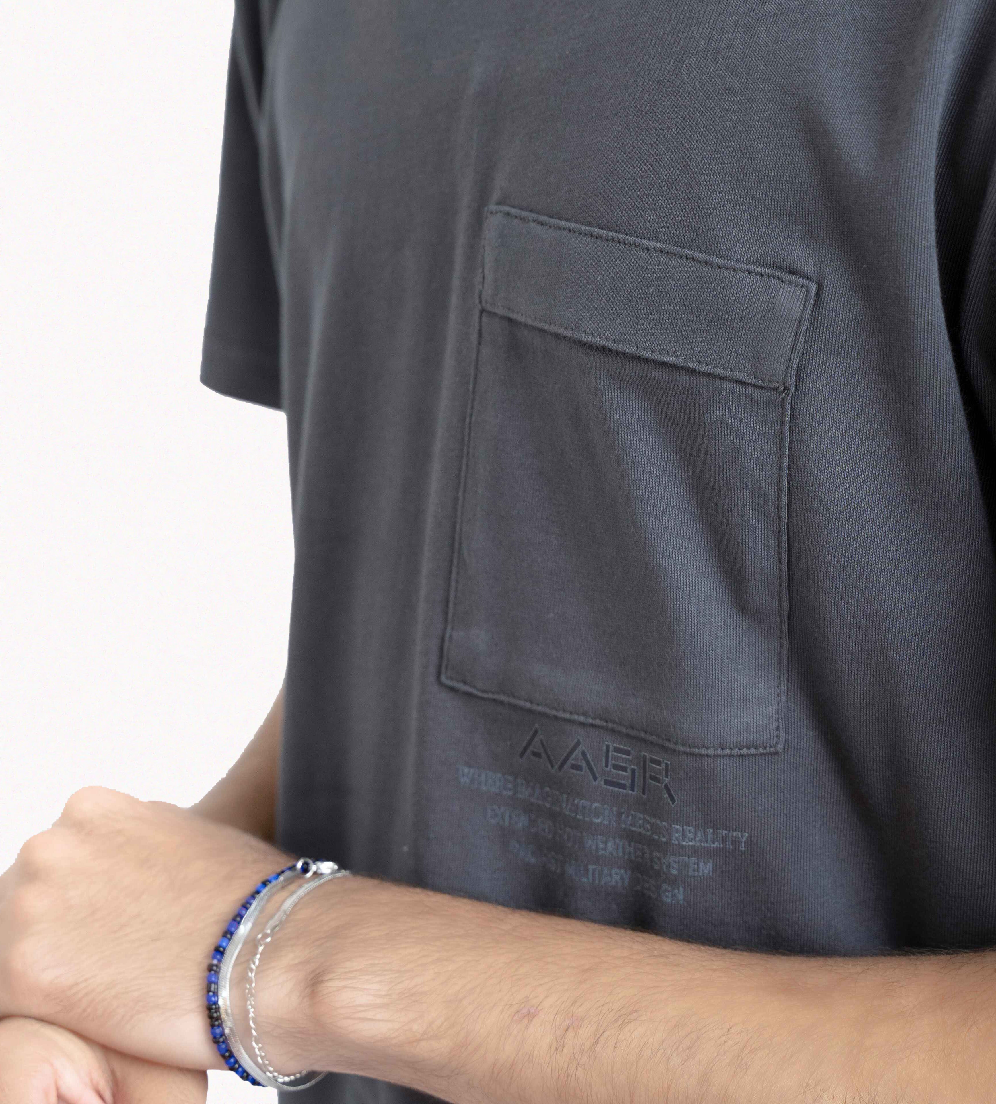Charcoal Plain Crew Neck T-Shirt