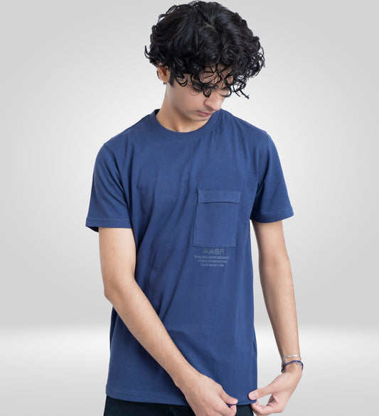 Navy Plain Crew Neck T-Shirts