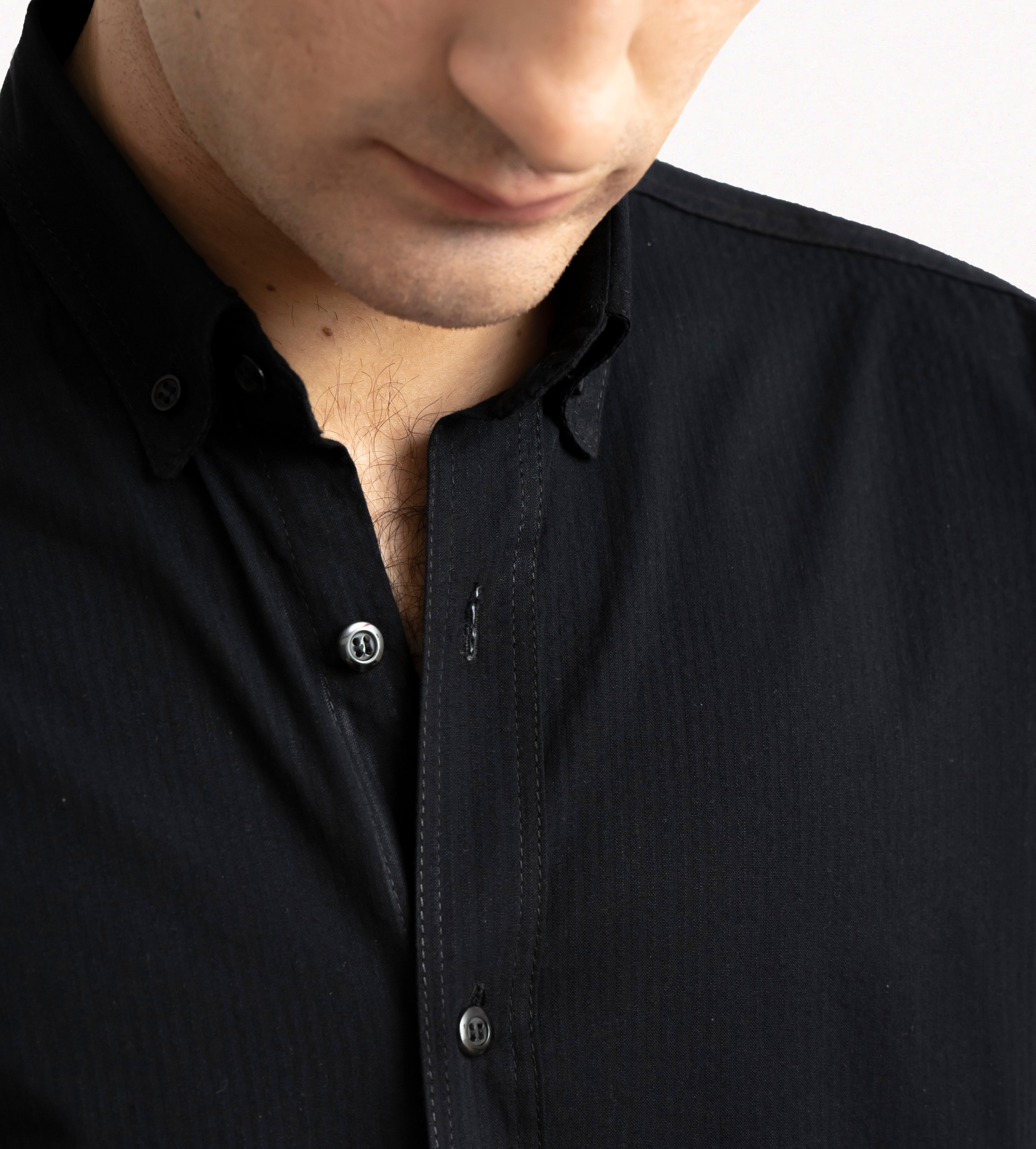 Plain Black Button Down