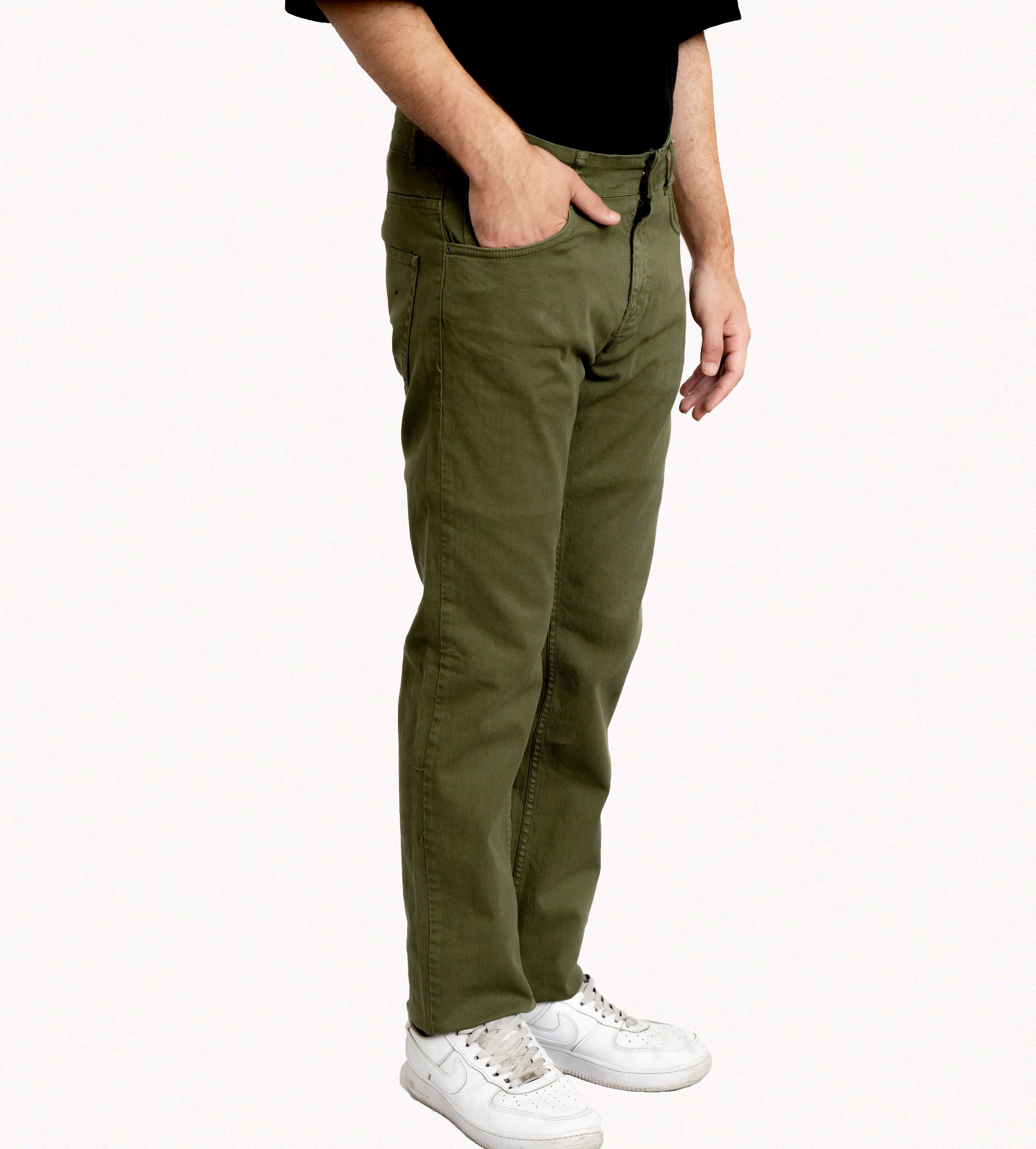 Men's Green Denim Jeans