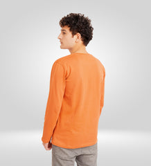 Orange Henley Full Sleeves