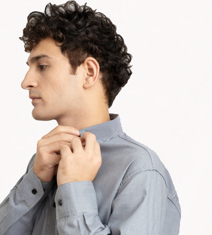 Men Check Button Down