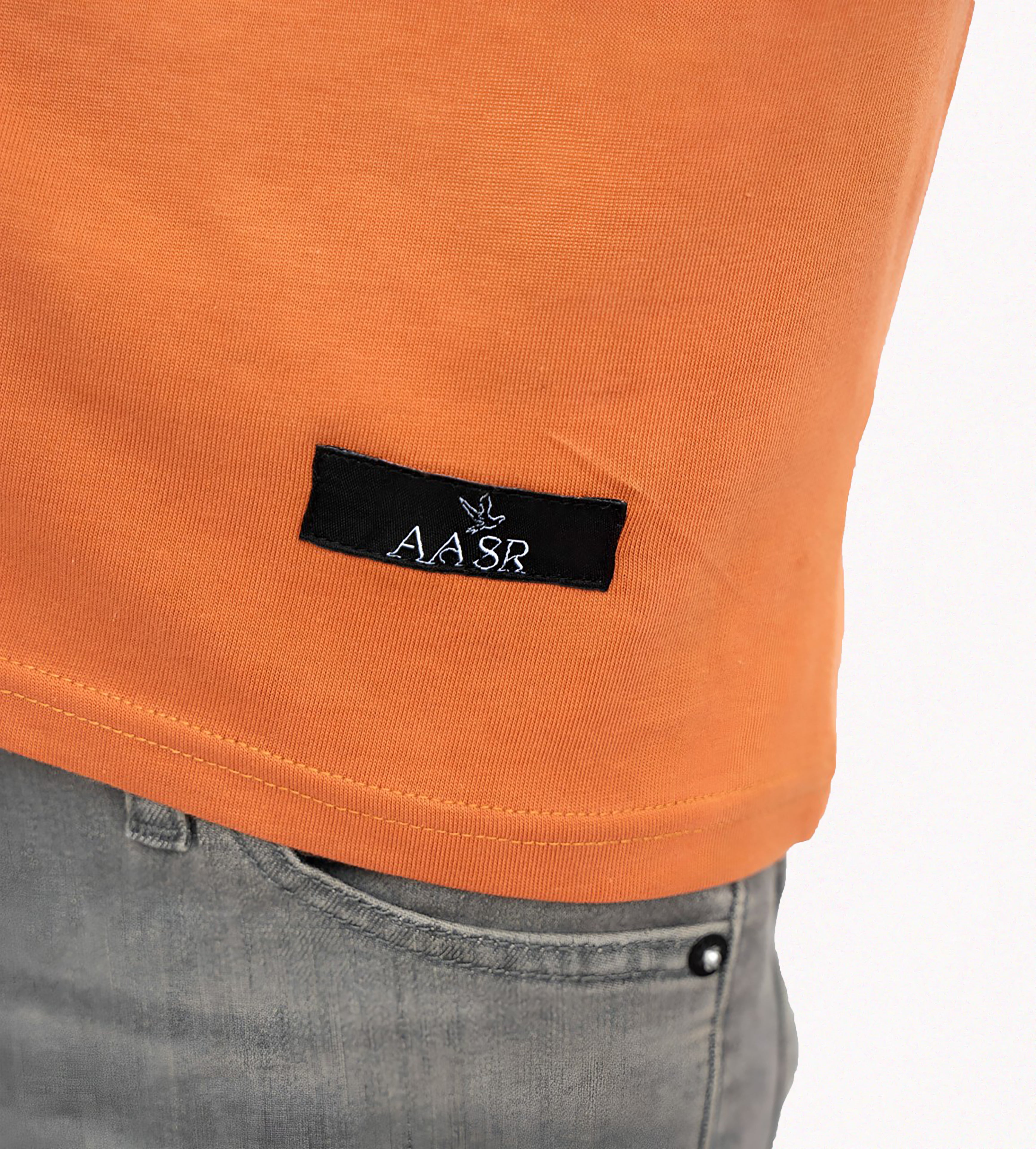 Orange Henley Full Sleeves
