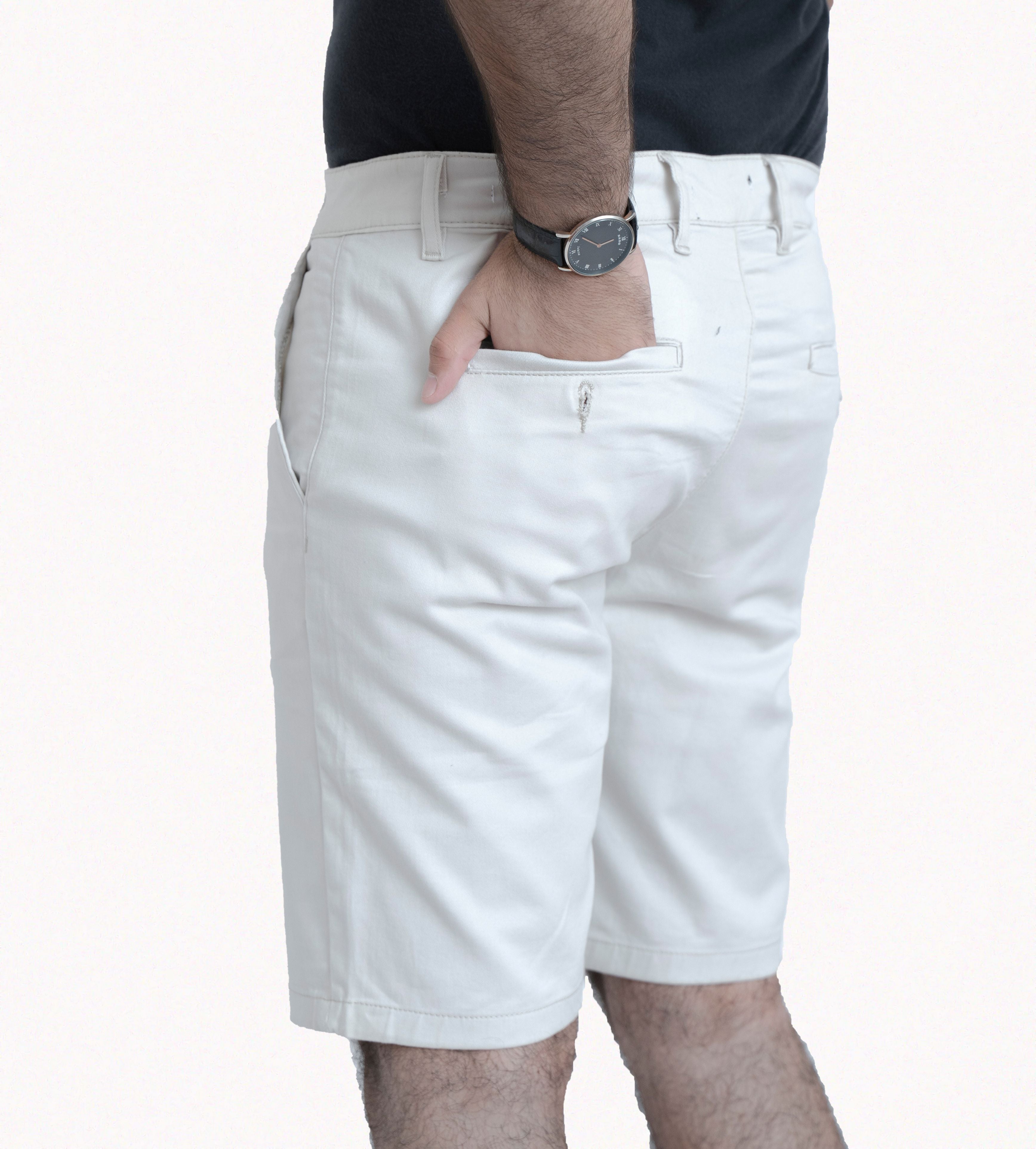 White Cotton Shorts