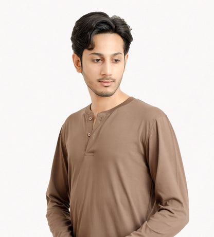Brown Henley Tees