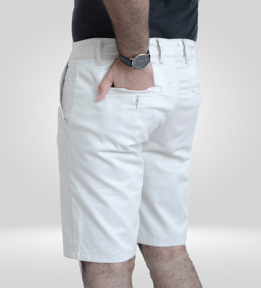 White Cotton Shorts