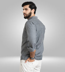 Grey Plain Button Down